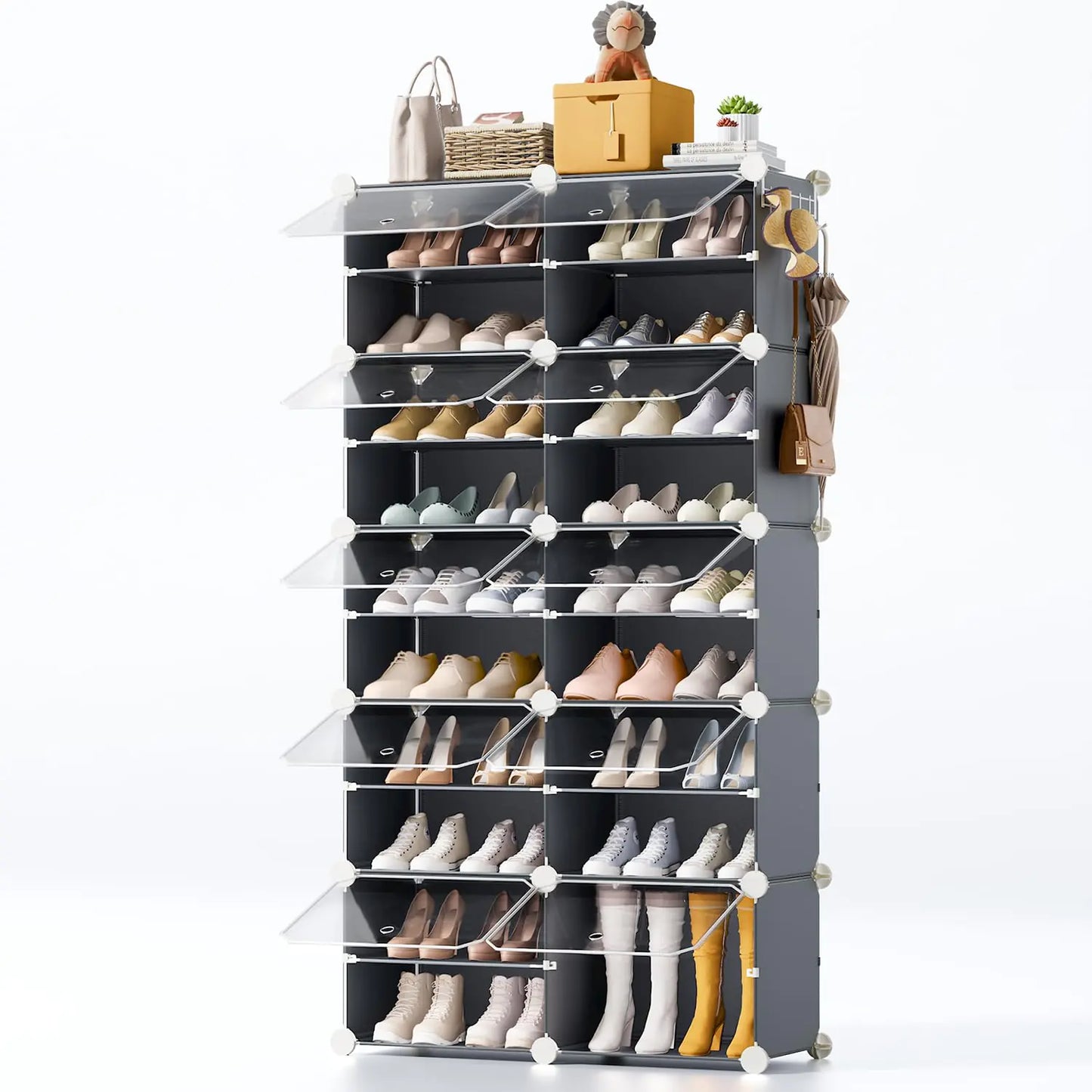40-Pair Covered Shoe Organizer